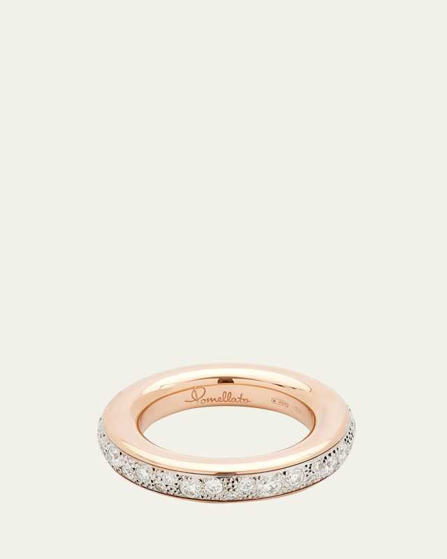 Iconica 18K Rose and White Gold Ring with Diamonds